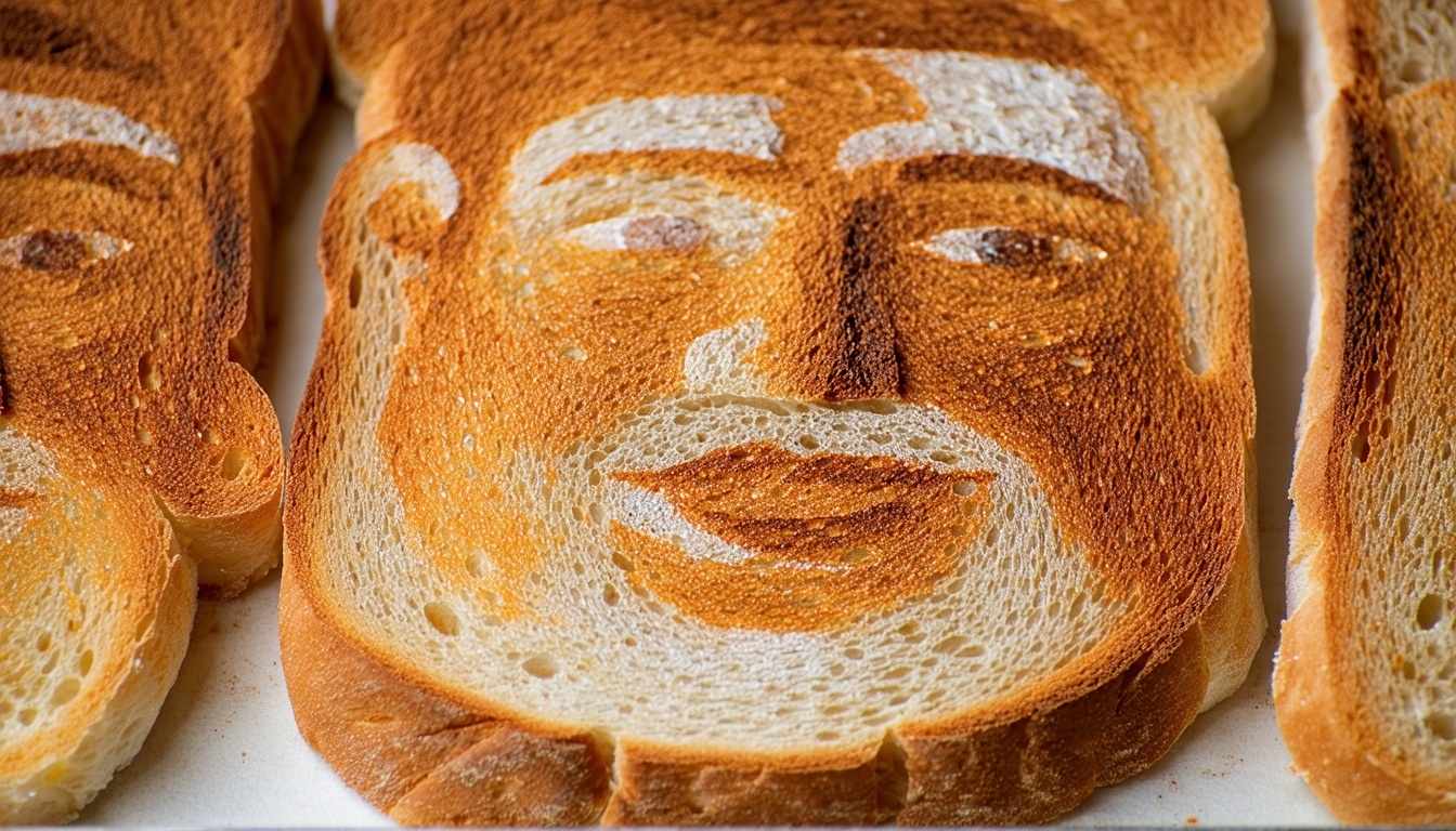 Brotscheibe mit Gesicht