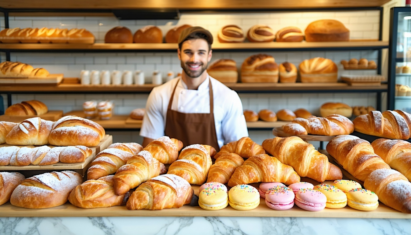 Bäckerei mit Verkäufer