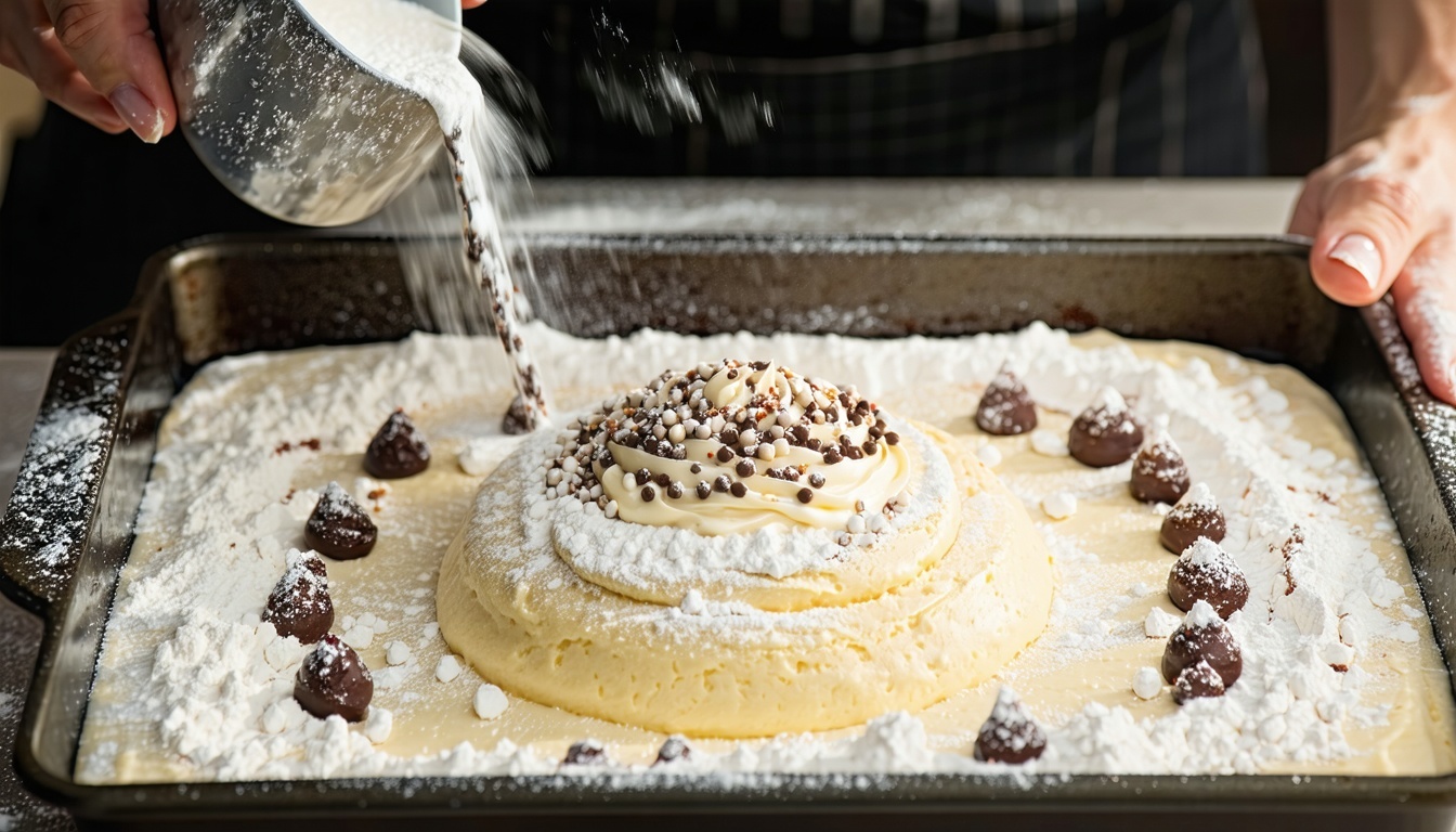 Bäcker erstellt Dessert