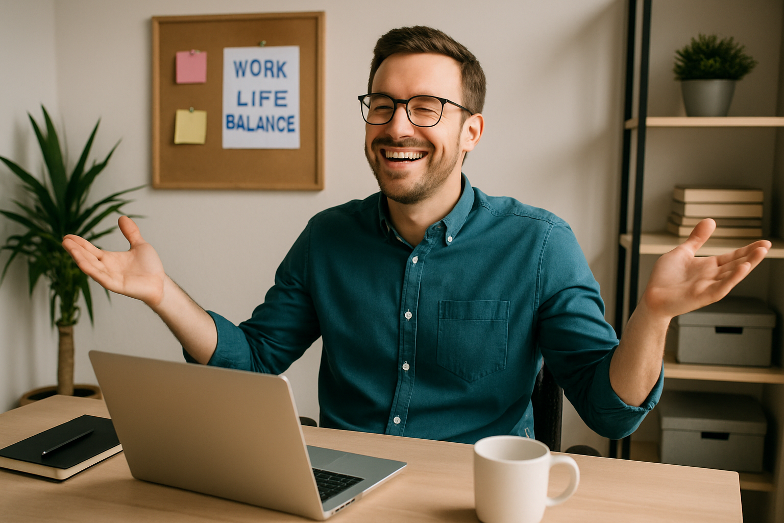 photographic Glcklicher Mitarbeitender der die WorkLife balance sehr schtzt-3