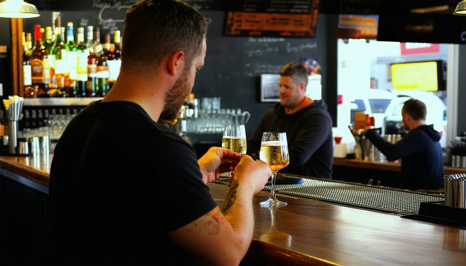 servicepersonal in aktion in einer bar-2